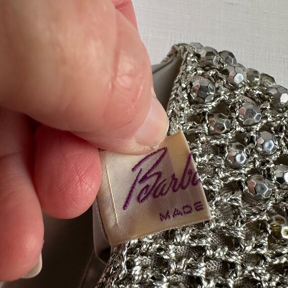 Barbara Lee Metallic Thread Beaded Purse Made in Italy - Picture 11 of 16